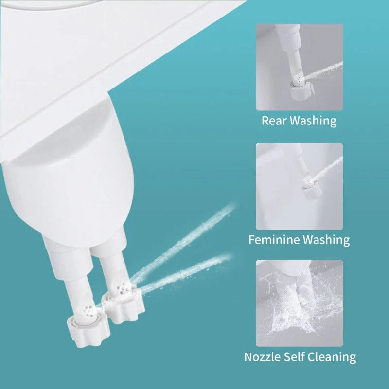 Giving Tree Non-Electric Bidet Toilet Attachment Self Cleaning Dual Nozzle Sprays Hot & Cold Water - Image 6