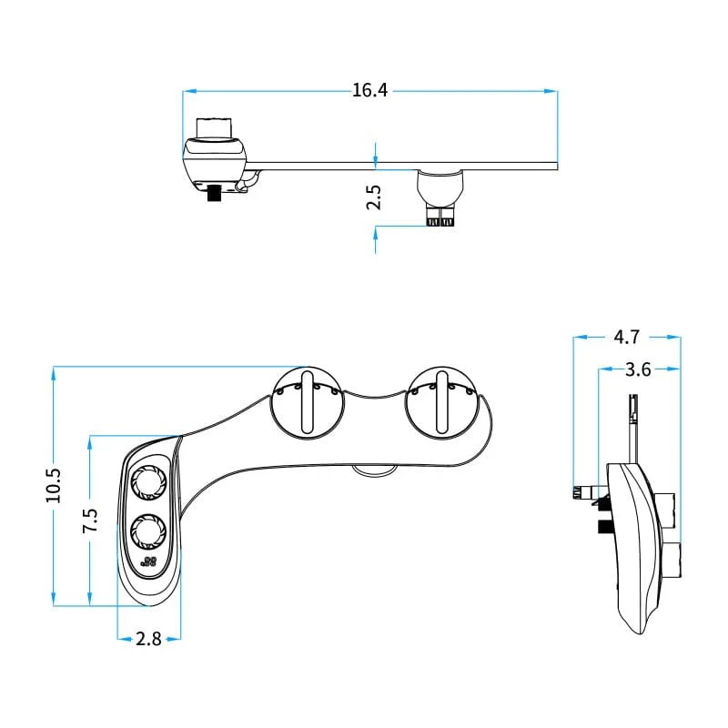 Giving Tree Non-Electric Bidet Toilet Attachment Self Cleaning Dual Nozzle Sprays Hot & Cold Water - Image 8