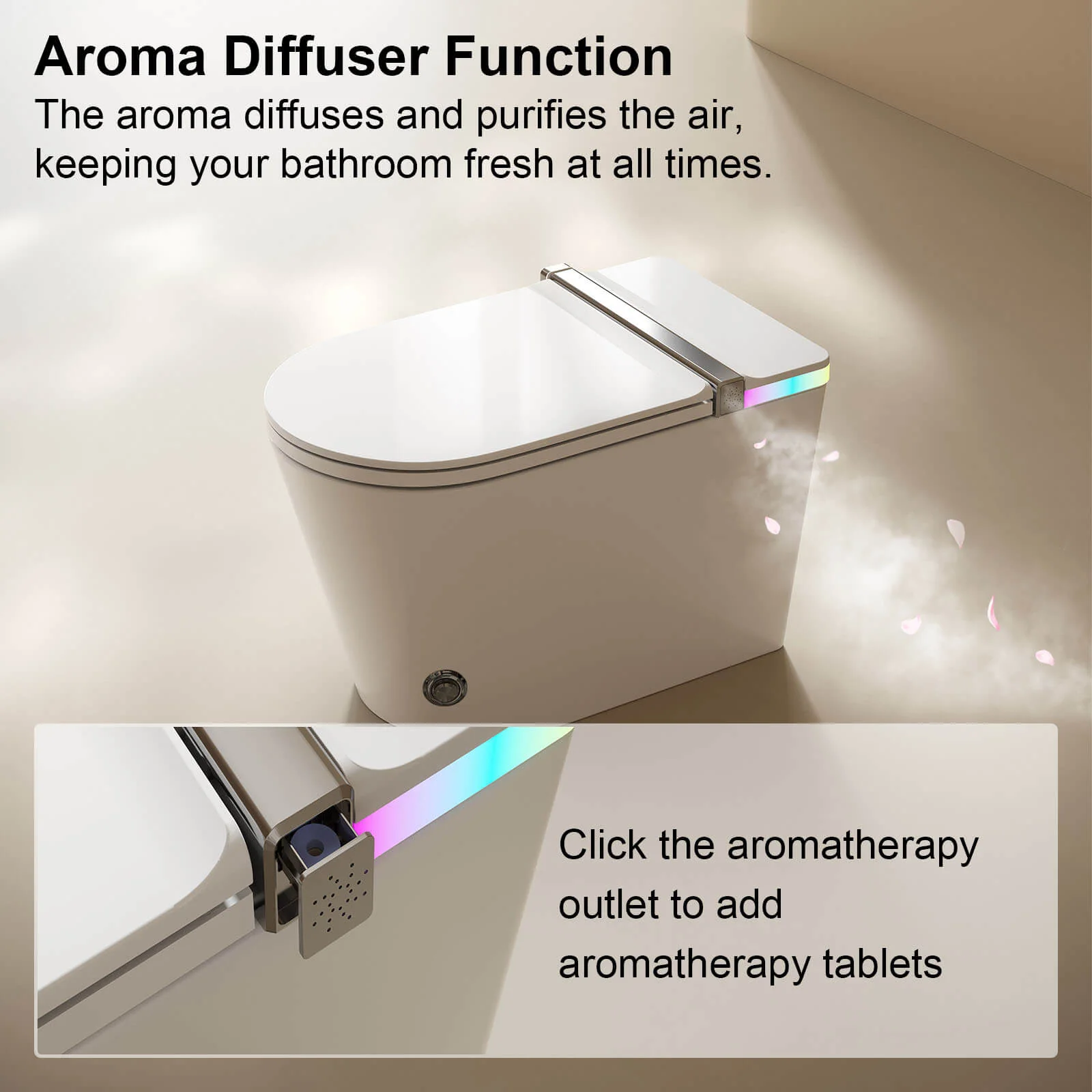Giving Tree Smart Toilet with Built-in Bidet, Colorful Ambient Lighting, Heated Seat, and Automatic Flush - Image 10