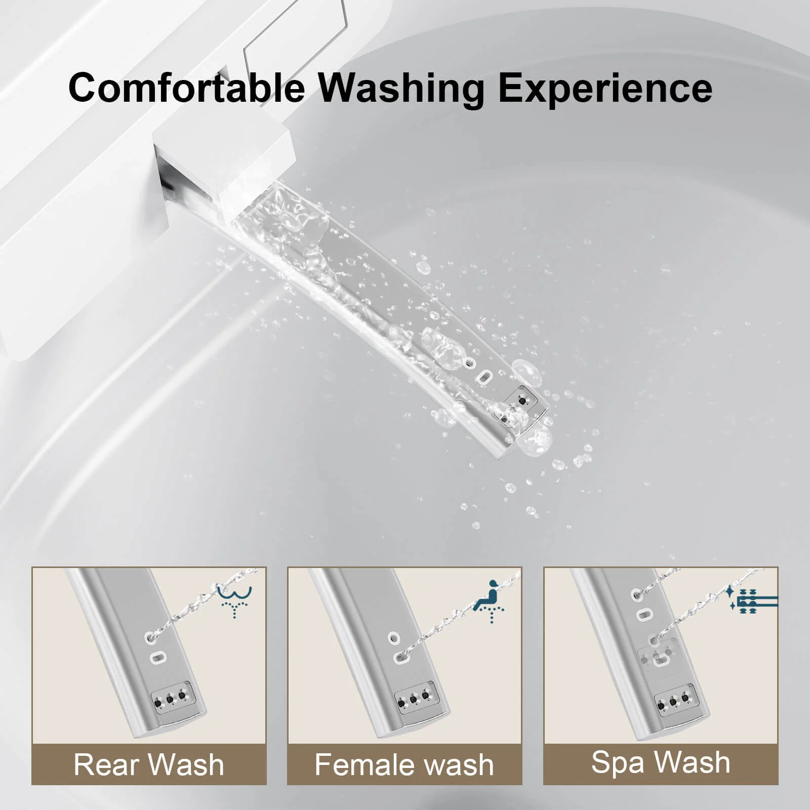 Giving Tree Smart Toilet with Built-in Bidet, Colorful Ambient Lighting, Heated Seat, and Automatic Flush - Image 8