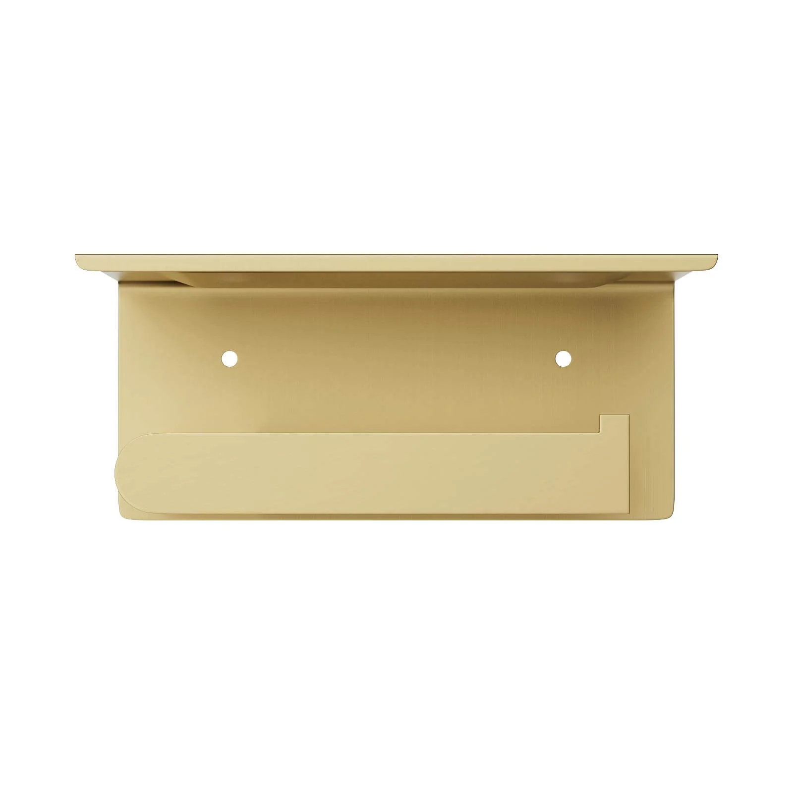 Golden Finish Wall-Mounted Toilet Paper Holder with Phone Shelf - Image 8