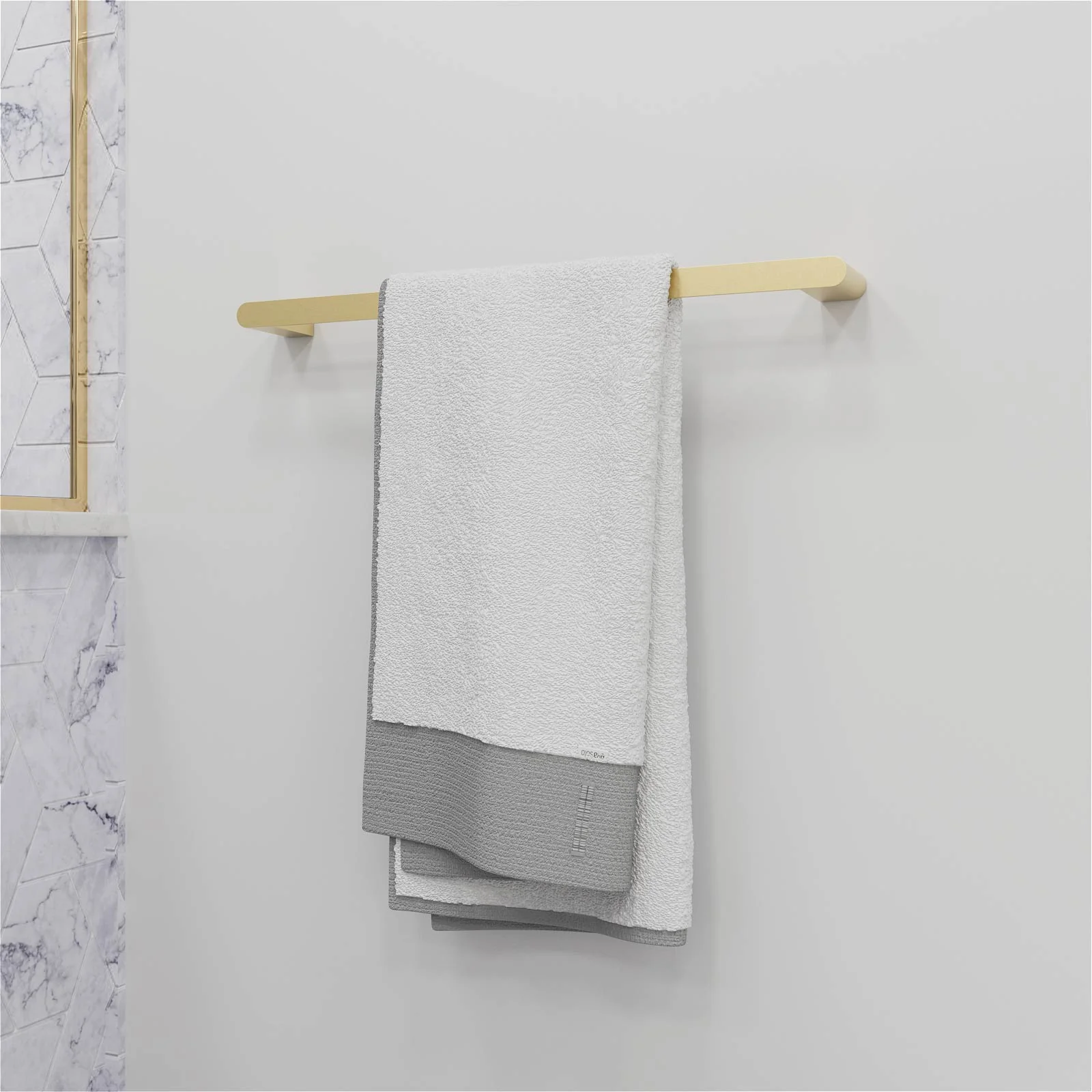 24" Brushed Gold Stainless Steel Wall-Mounted Bath Towel Bar - Image 2