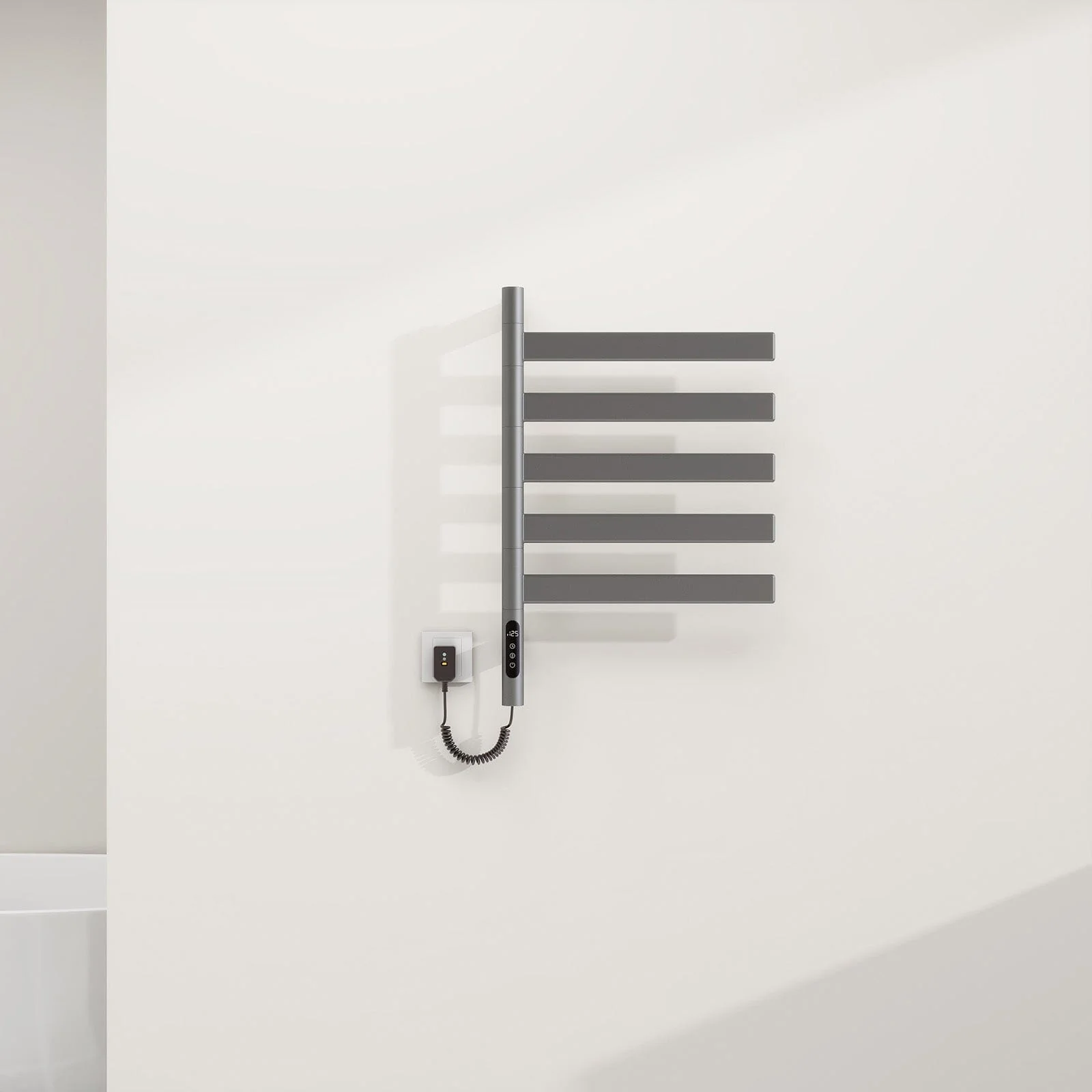 Heated Towel Racks for Bathroom, 180° Rotating Wall Mounted Towel Warmer with Flat 5 Bar - Image 15