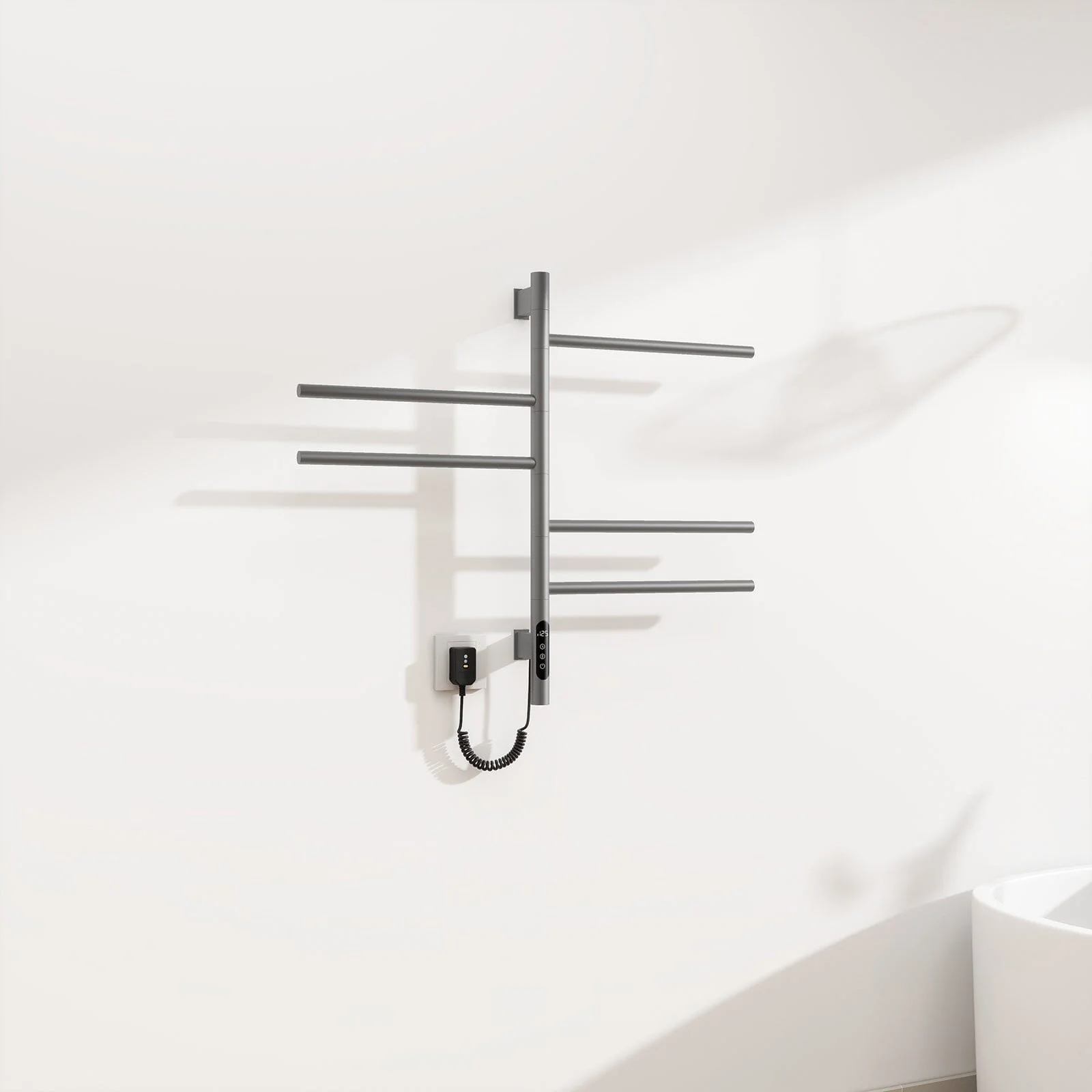 Heated Towel Racks for Bathroom, 180° Rotating Wall Mounted Towel Warmer with Built-in Timer - Image 16