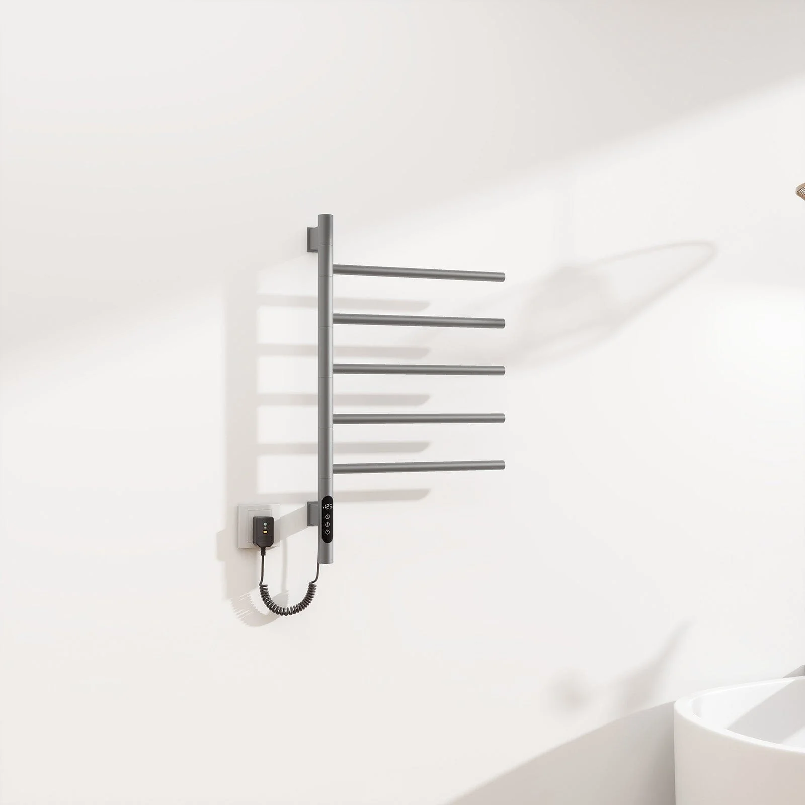 Heated Towel Racks for Bathroom, 180° Rotating Wall Mounted Towel Warmer with Built-in Timer - Image 17