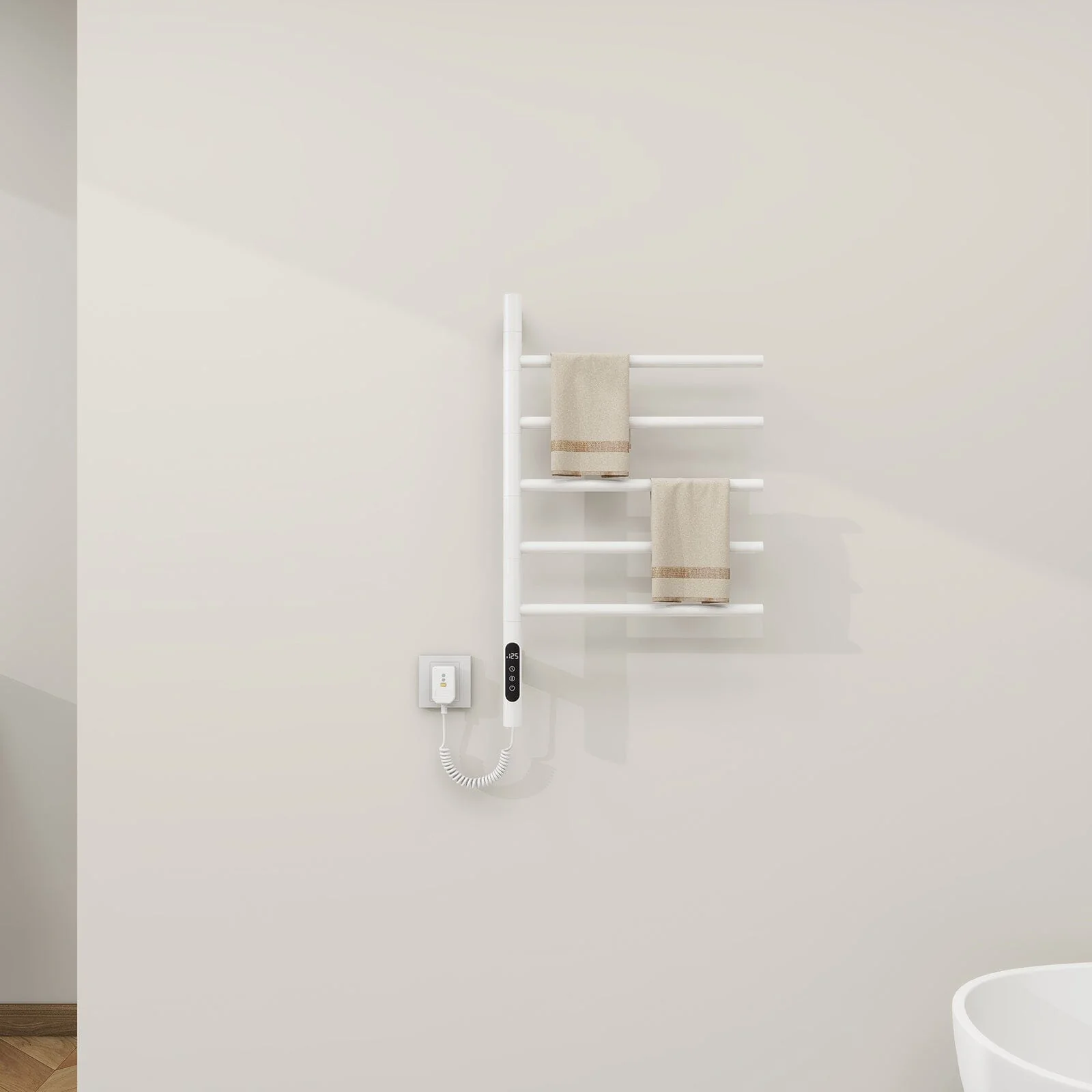 Heated Towel Racks for Bathroom, 180° Rotating Wall Mounted Towel Warmer with Built-in Timer - Image 27