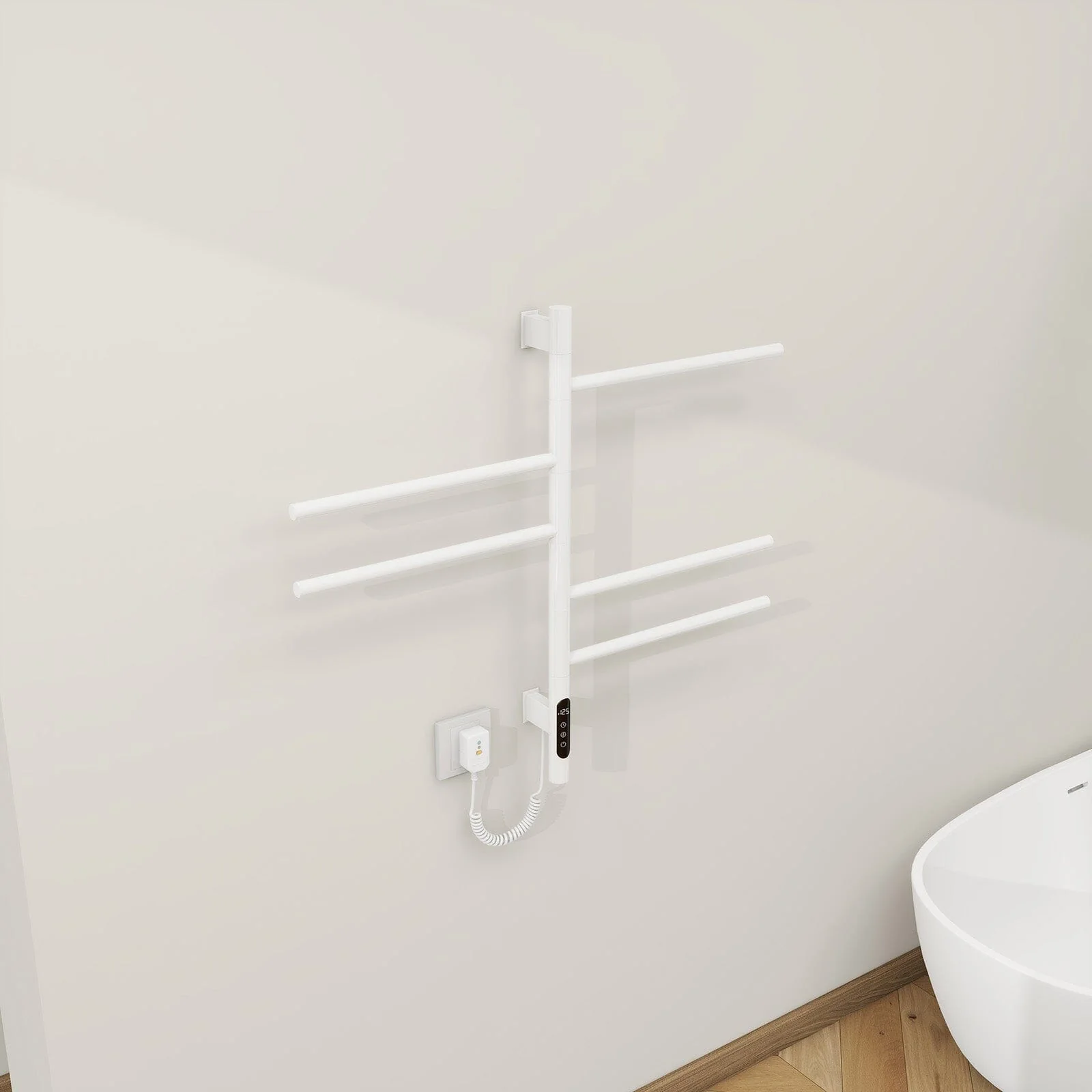 Heated Towel Racks for Bathroom, 180° Rotating Wall Mounted Towel Warmer with Built-in Timer - Image 28
