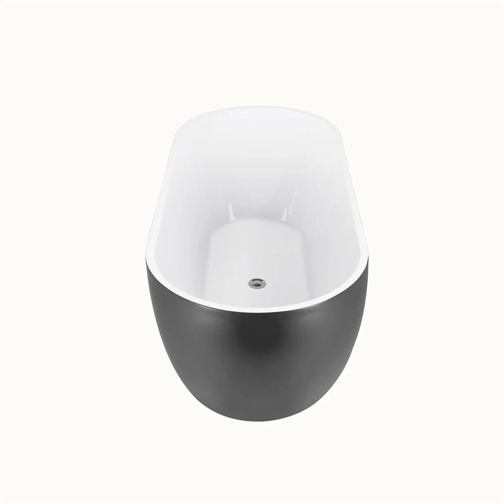 Mokleba 65" Acrylic Oval Freestanding Soaking Bathtub with Drain - Image 17