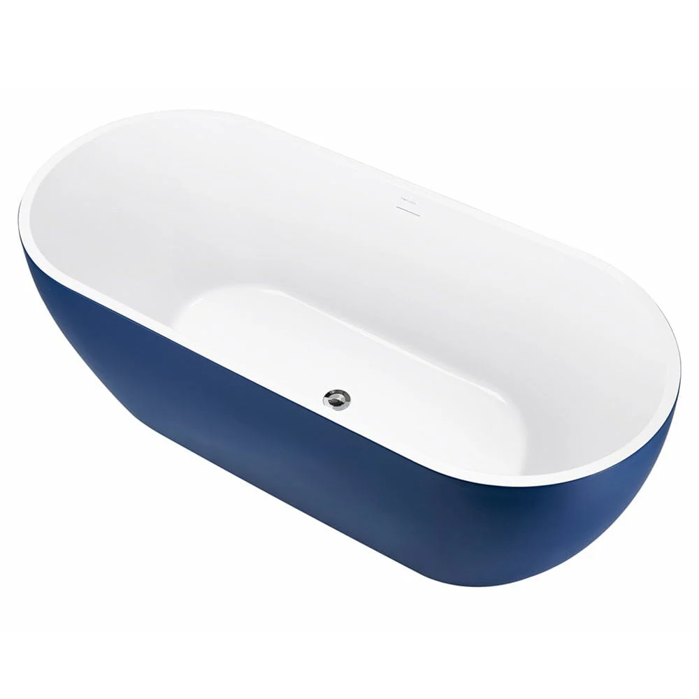 Mokleba 65" Acrylic Oval Freestanding Soaking Bathtub with Drain - Image 29