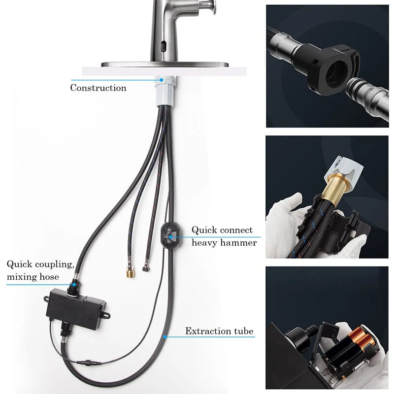 Giving Tree Kitchen Sensor High Arc Faucets Single Handle Pull Down - Image 21