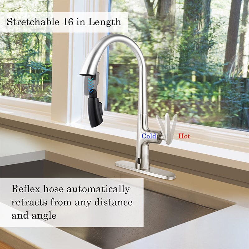 Giving Tree Kitchen Sensor High Arc Faucets Single Handle Pull Down - Image 22