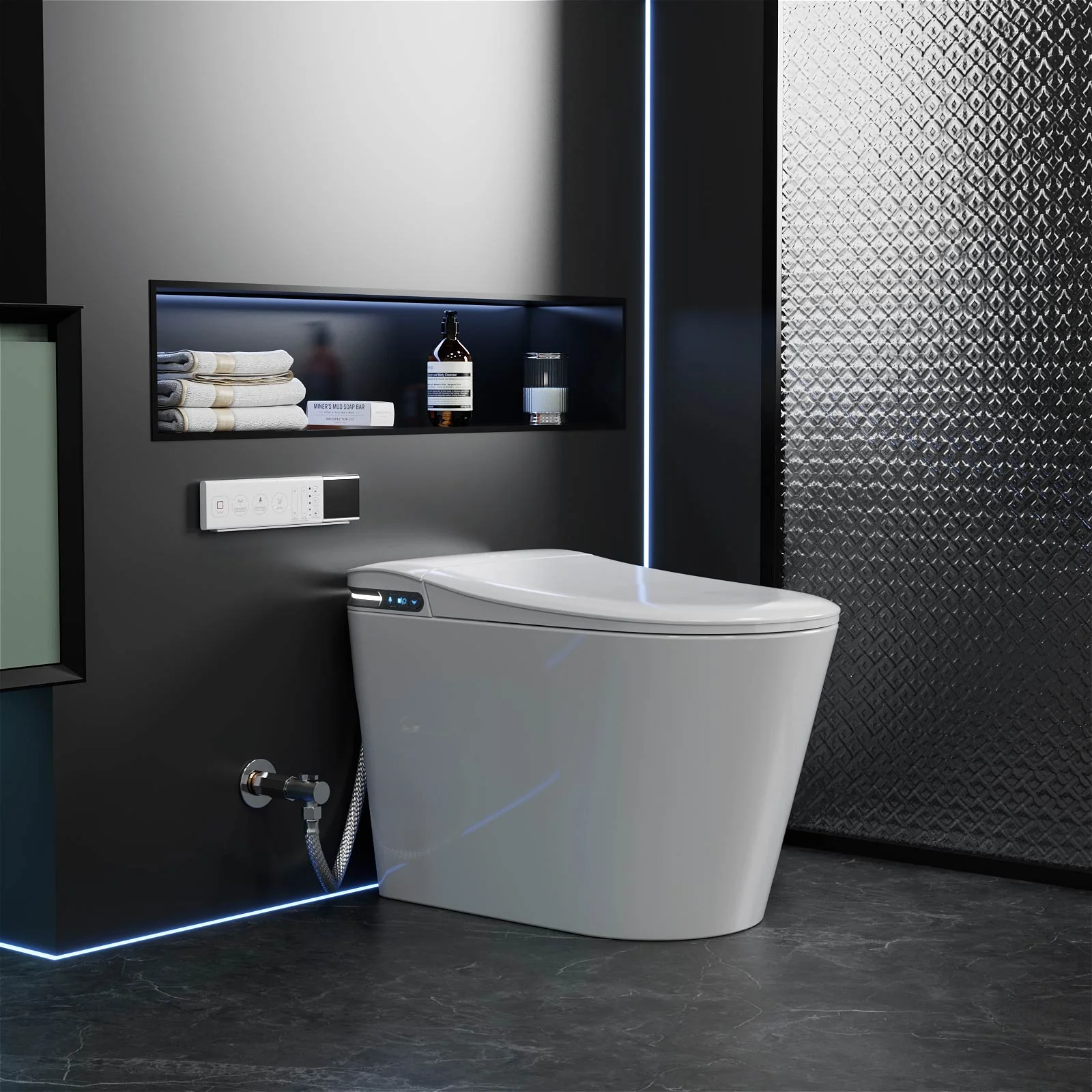 High-Tech Tankless Smart Toilet with Bidet, Heated Seat, Aromatherapy Function - Image 5
