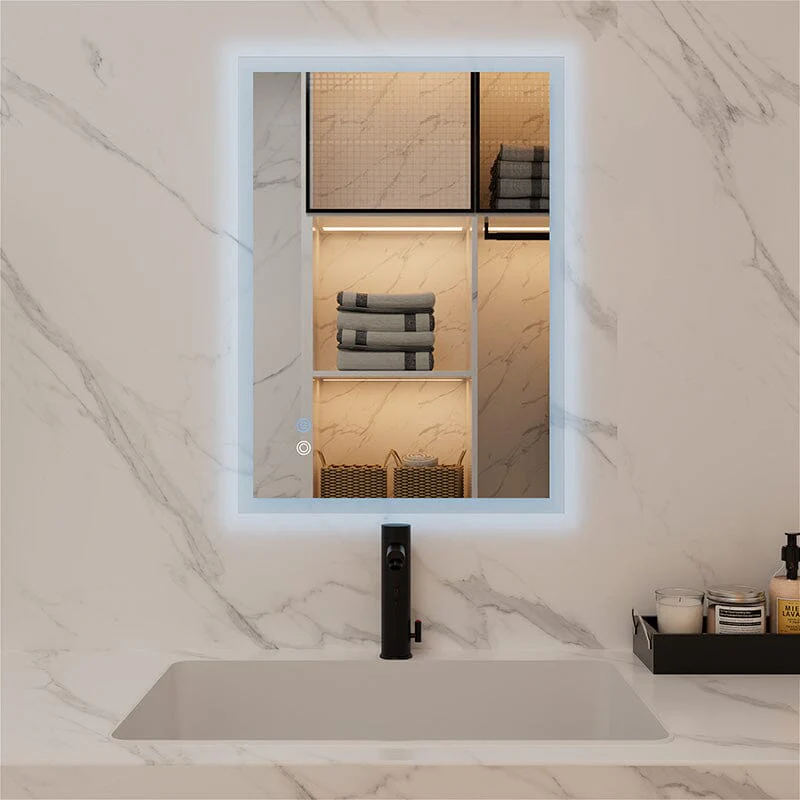 LED Light Bathroom Vanity Mirror Large Rectangular Frameless Anti Fog - Image 11