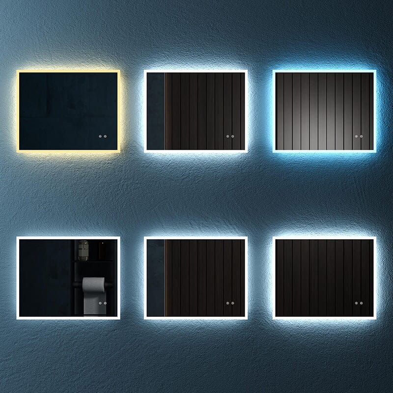 LED Light Bathroom Vanity Mirror Large Rectangular Frameless Anti Fog - Image 3