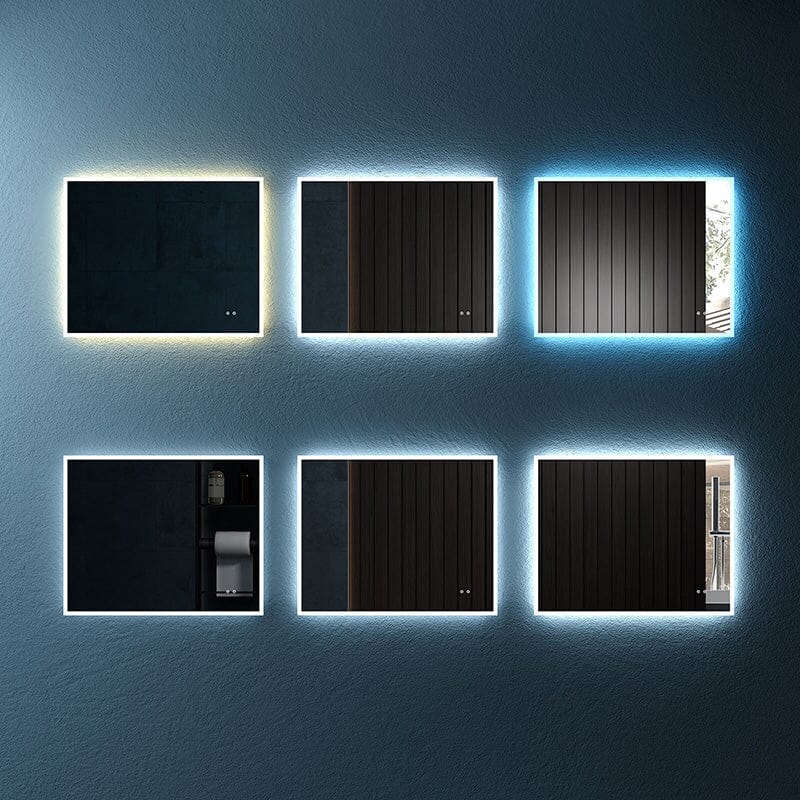 LED Light Bathroom Vanity Mirror Large Rectangular Frameless Anti Fog - Image 43