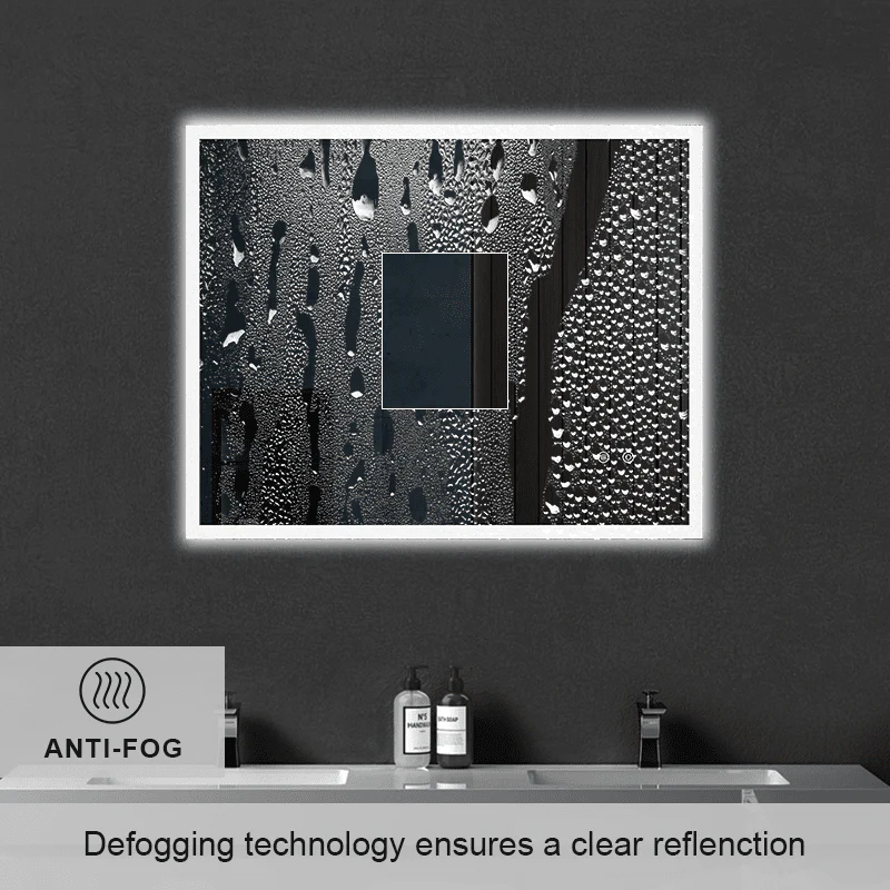 LED Light Bathroom Vanity Mirror Large Rectangular Frameless Anti Fog - Image 7