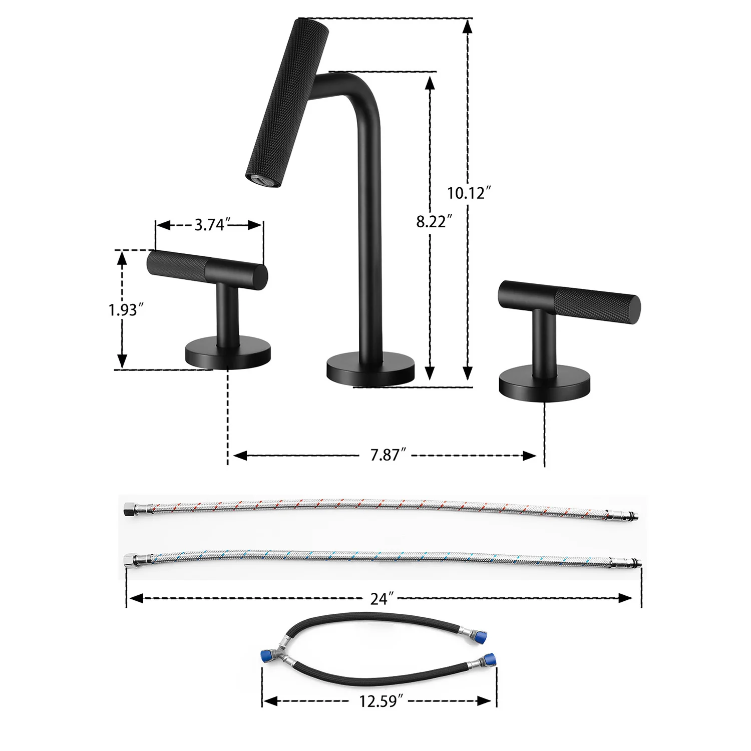 Matte Black 8" Widespread Two-Handle Bathroom Sink Faucet - Image 5