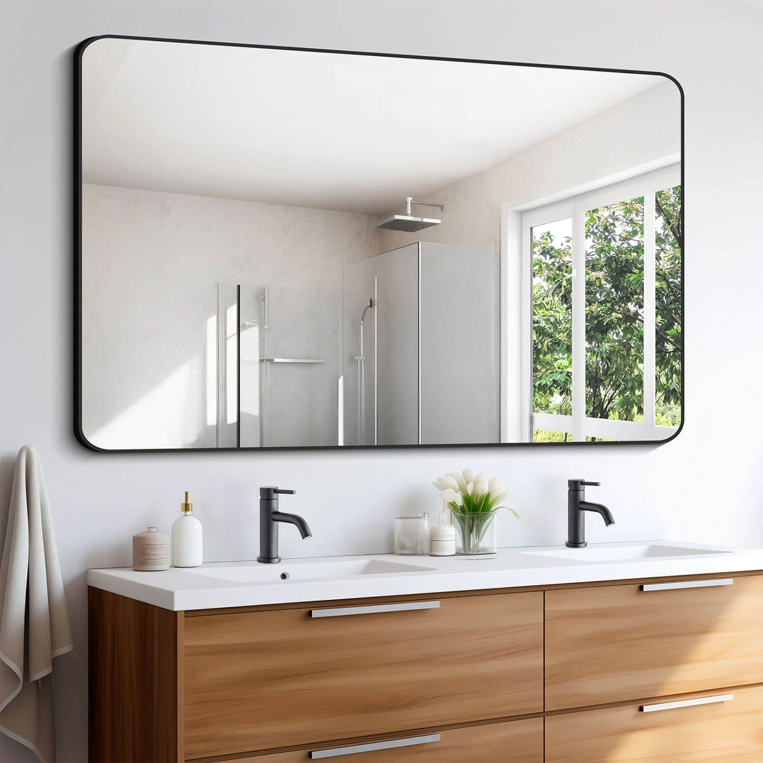 Modern Matte Black Single Handle Single Hole Bathroom Faucet with Aerator - Image 5