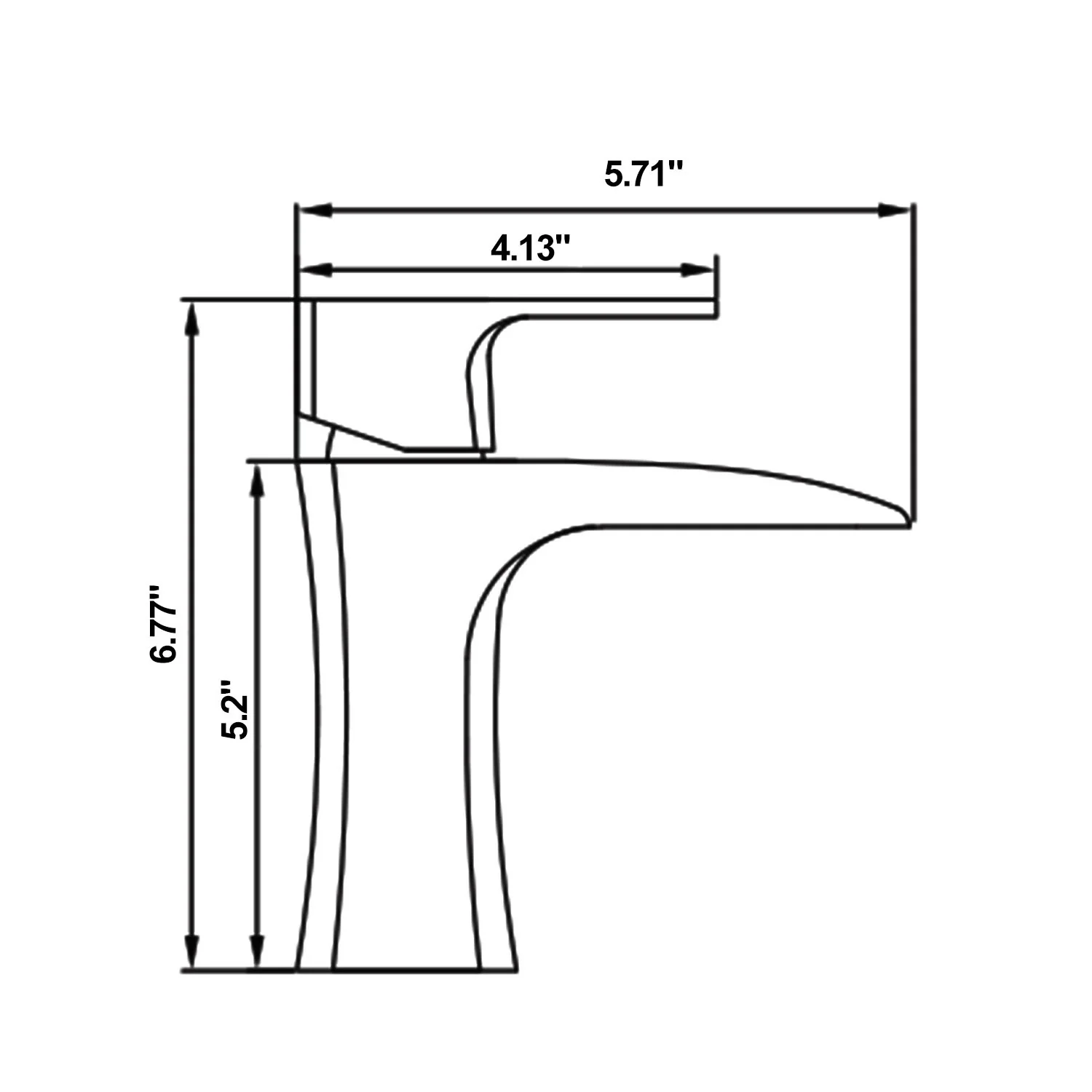Matte Black Single Handle Single Hole Waterfall Bathroom Faucet Brass with Pop-up Drain - Image 8