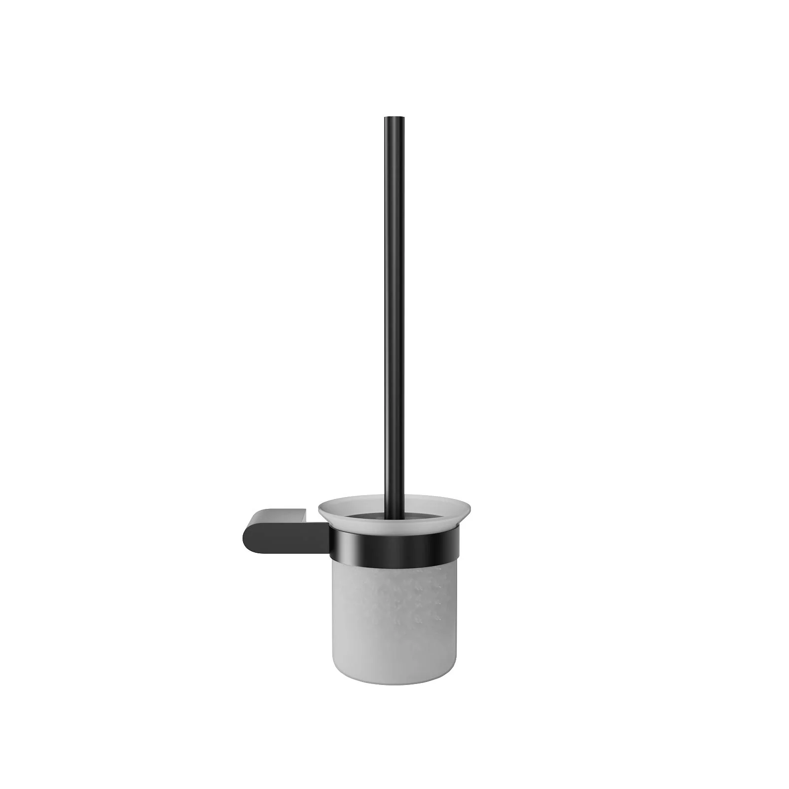 Matte Black Toilet Brush and Toilet Paper Holder Set - Image 5