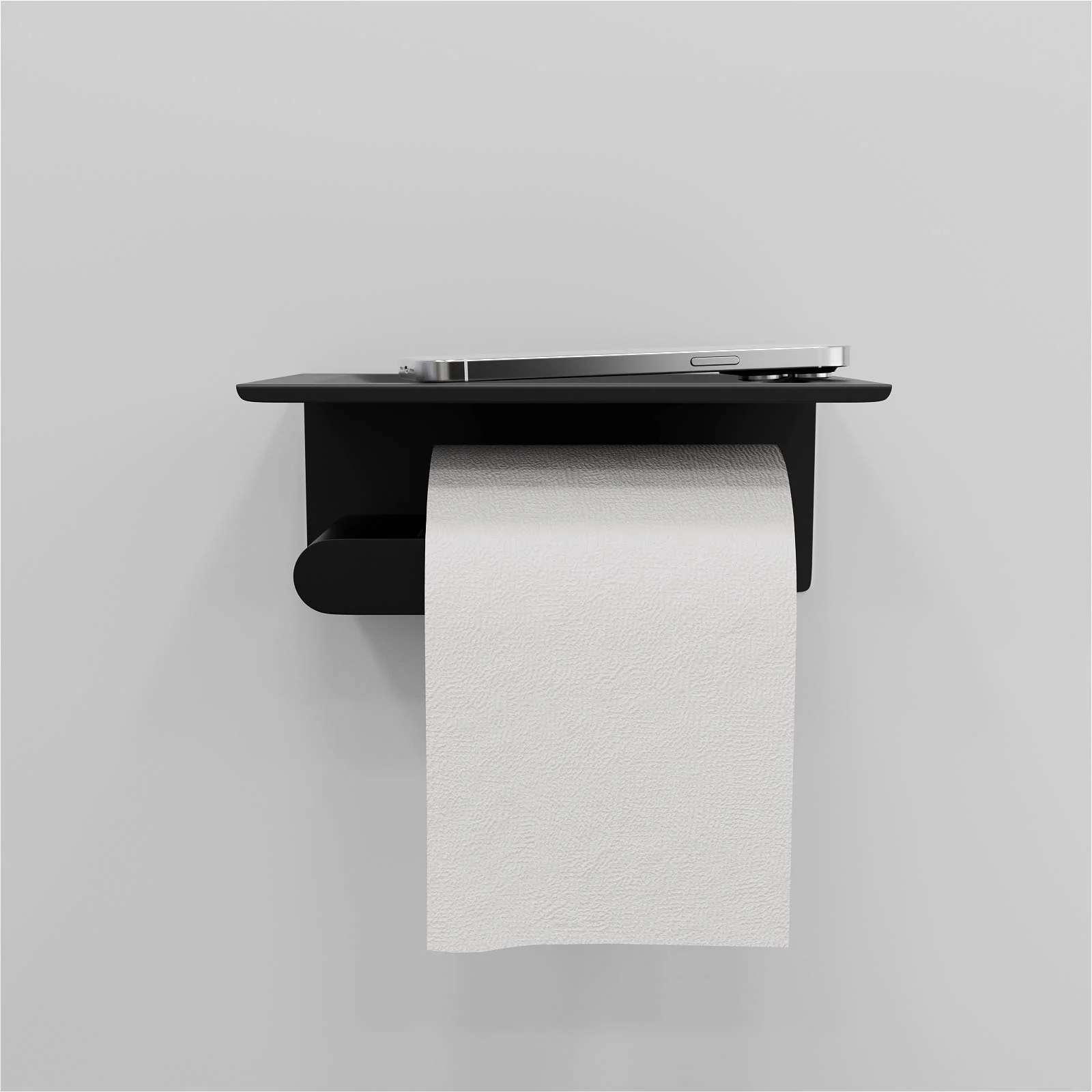 Matte Black Toilet Brush and Toilet Paper Holder Set - Image 6
