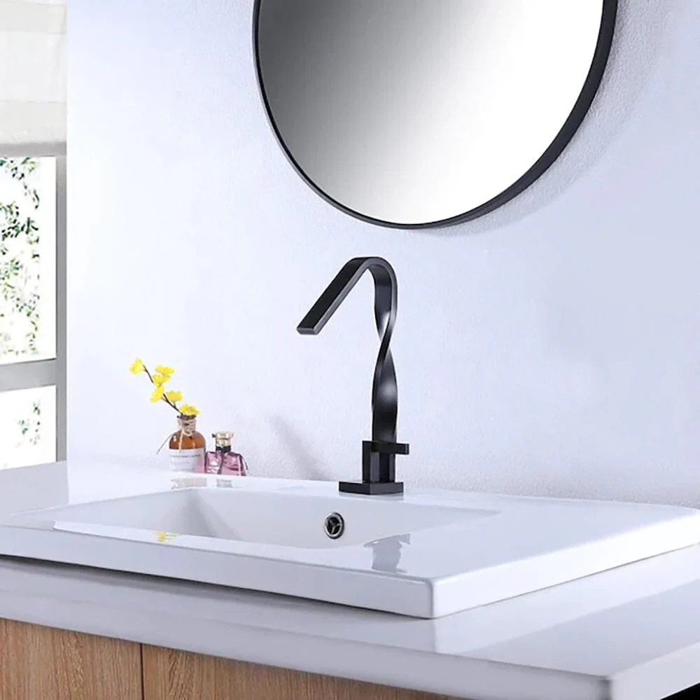 Modern Bathroom Art Sink Faucets Single Handle Matte Black - Image 3