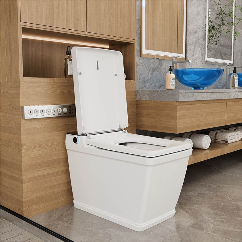 Modern Floor-Mounted Square Smart Toilet with Remote Control and Automatic Cover - Image 3