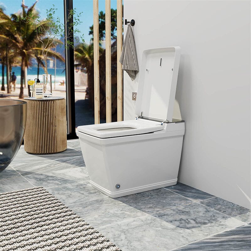 Modern Floor-Mounted Square Smart Toilet with Remote Control and Automatic Cover - Image 5