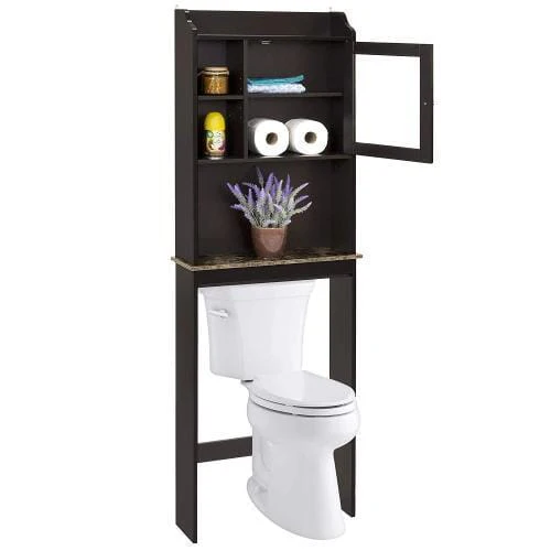 Modern Over The Toilet Space Saver Organization Wood Storage Cabinet for Home, Bathroom -White - Image 5