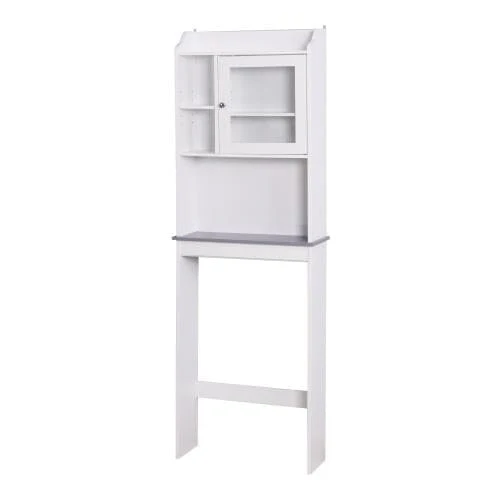 Modern Over The Toilet Space Saver Organization Wood Storage Cabinet for Home, Bathroom -White - Image 6