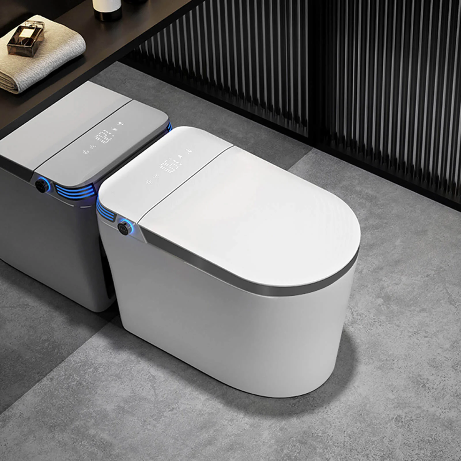 Modern Tankless Smart Bidet Toilet with LED Light, Heated Seat, and Automatic Flush - Image 15