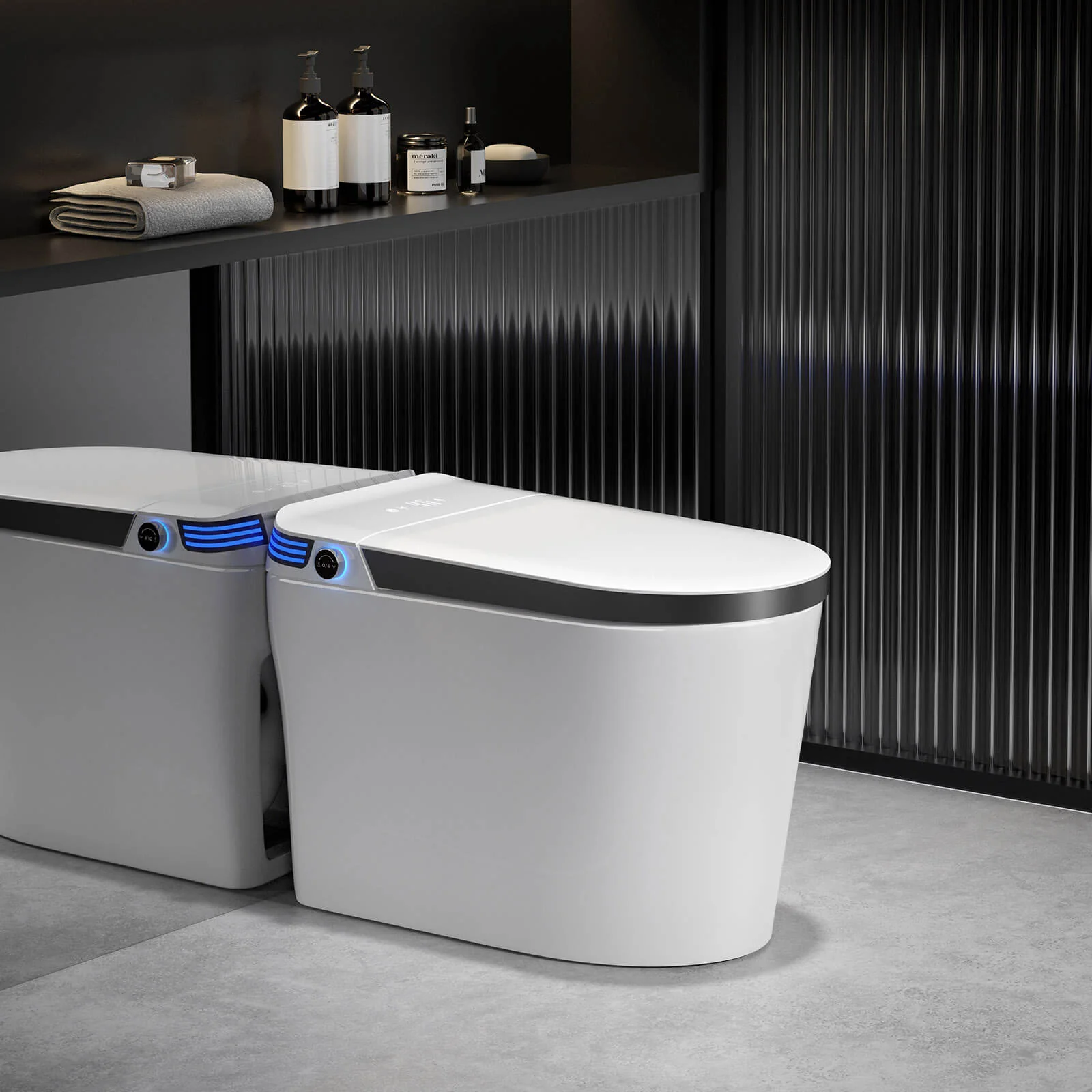 Modern Tankless Smart Bidet Toilet with LED Light, Heated Seat, and Automatic Flush - Image 16