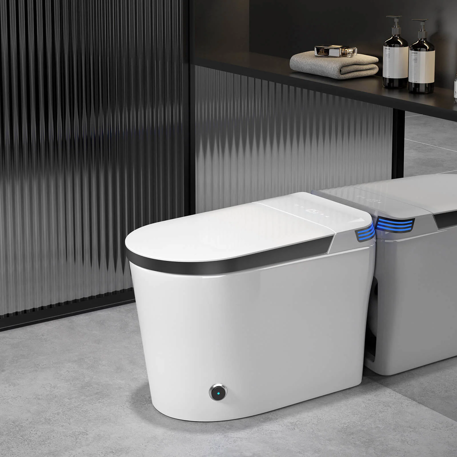 Modern Tankless Smart Bidet Toilet with LED Light, Heated Seat, and Automatic Flush - Image 17