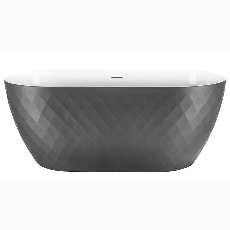 Mokleba 59" Unique Design Oval Acrylic Bathtub Freestanding Soaking Tub - Image 18