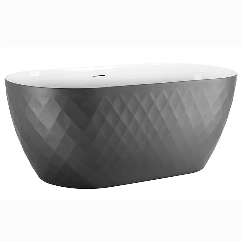 Mokleba 59" Unique Design Oval Acrylic Bathtub Freestanding Soaking Tub - Image 19