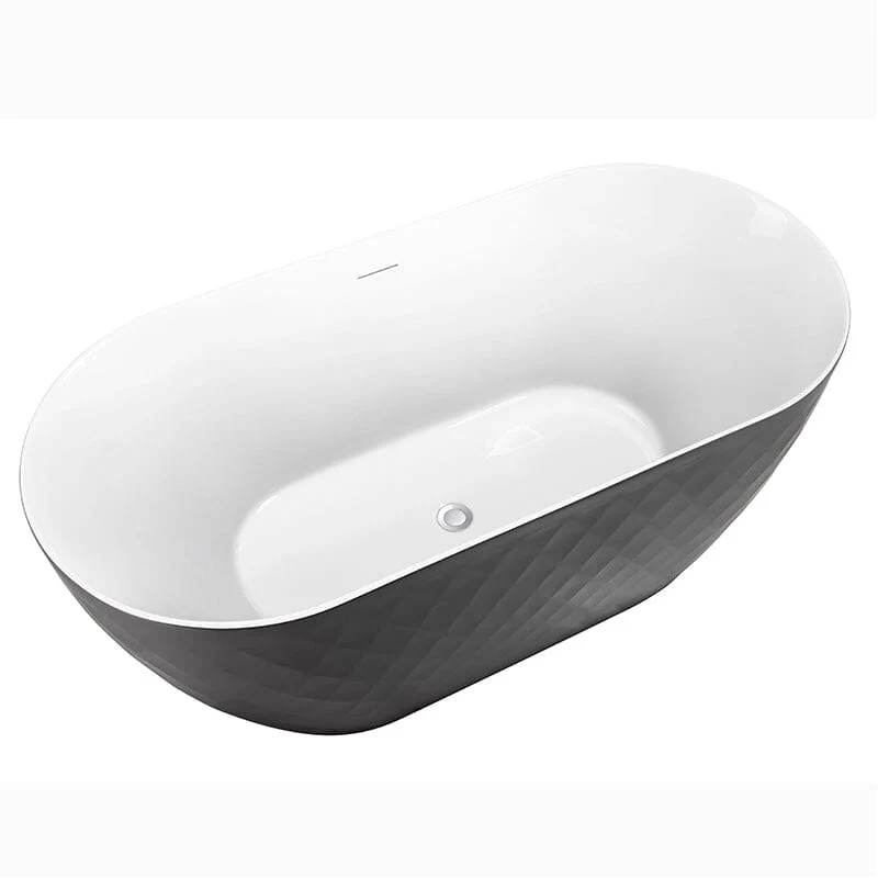 Mokleba 59" Unique Design Oval Acrylic Bathtub Freestanding Soaking Tub - Image 21