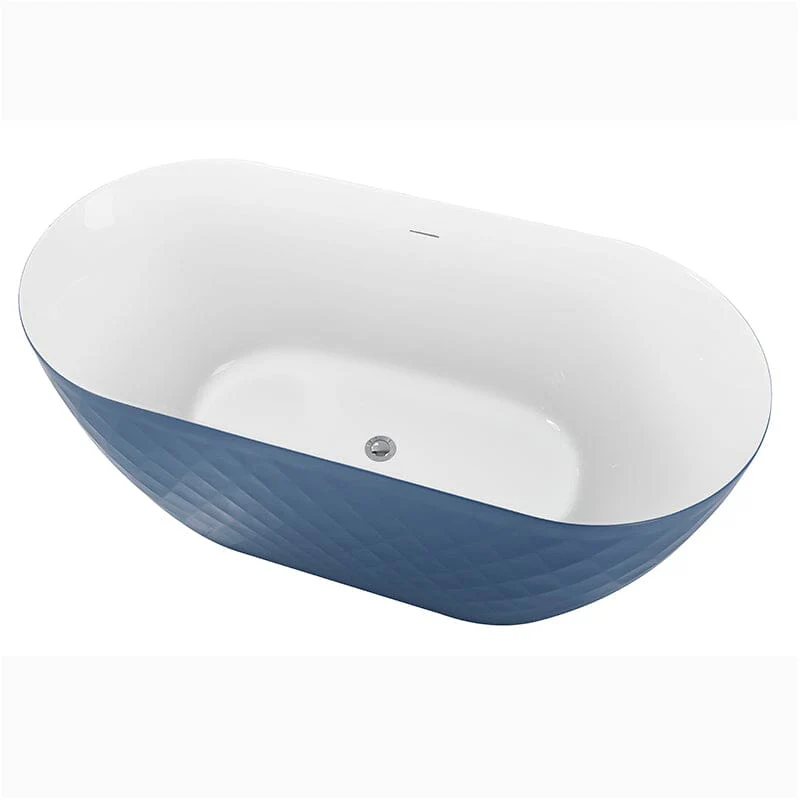 Mokleba 59" Unique Design Oval Acrylic Bathtub Freestanding Soaking Tub - Image 31