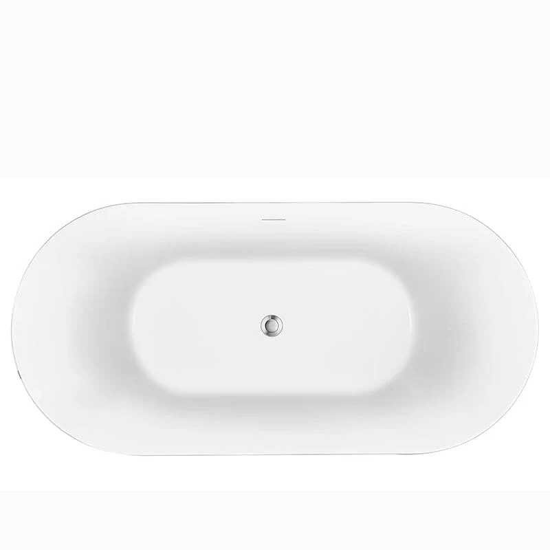 Mokleba 59" Unique Design Oval Acrylic Bathtub Freestanding Soaking Tub - Image 32
