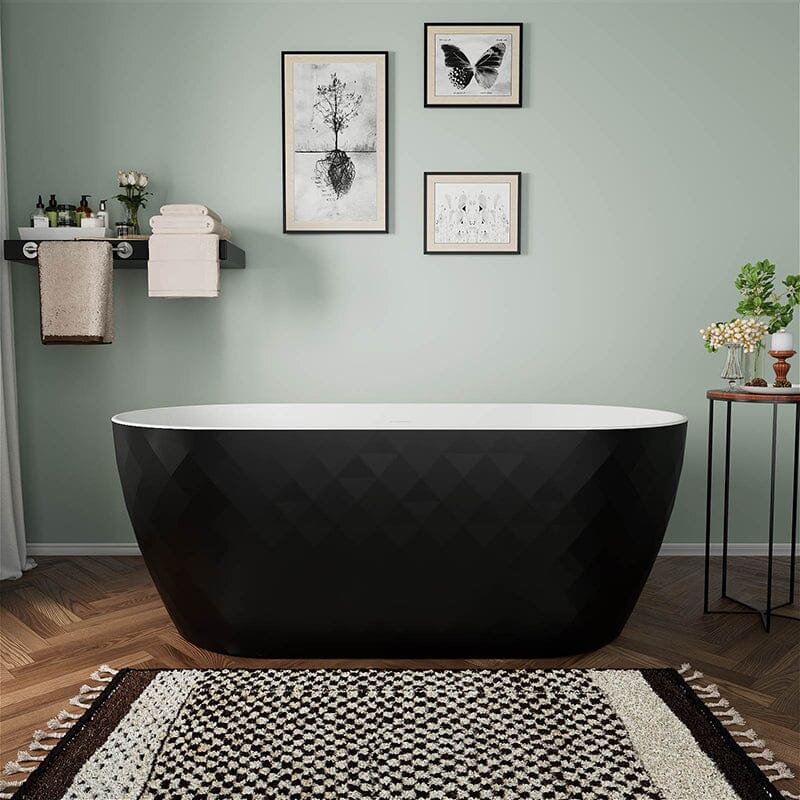 Mokleba 59" Unique Design Oval Acrylic Bathtub Freestanding Soaking Tub - Image 5