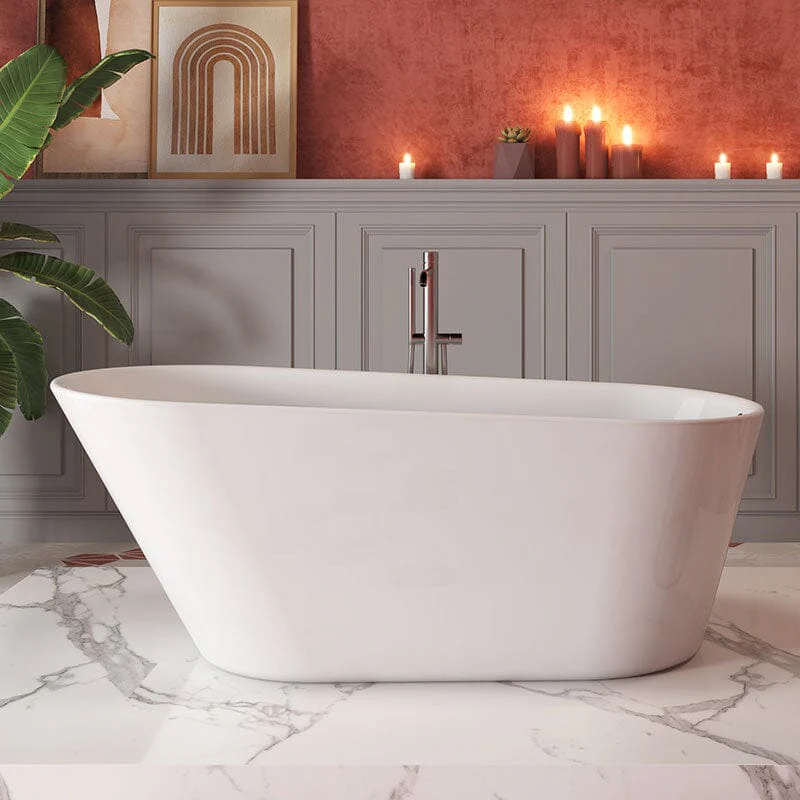 69" x 30" Acrylic Trapezoid Freestanding Bathtub - Image 5