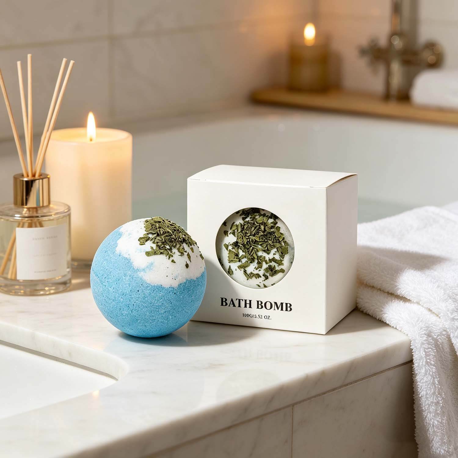 Ocean Scented Bath Bombs USA, Spa Bath Bombs for Relaxation (Set of 4) - Image 2