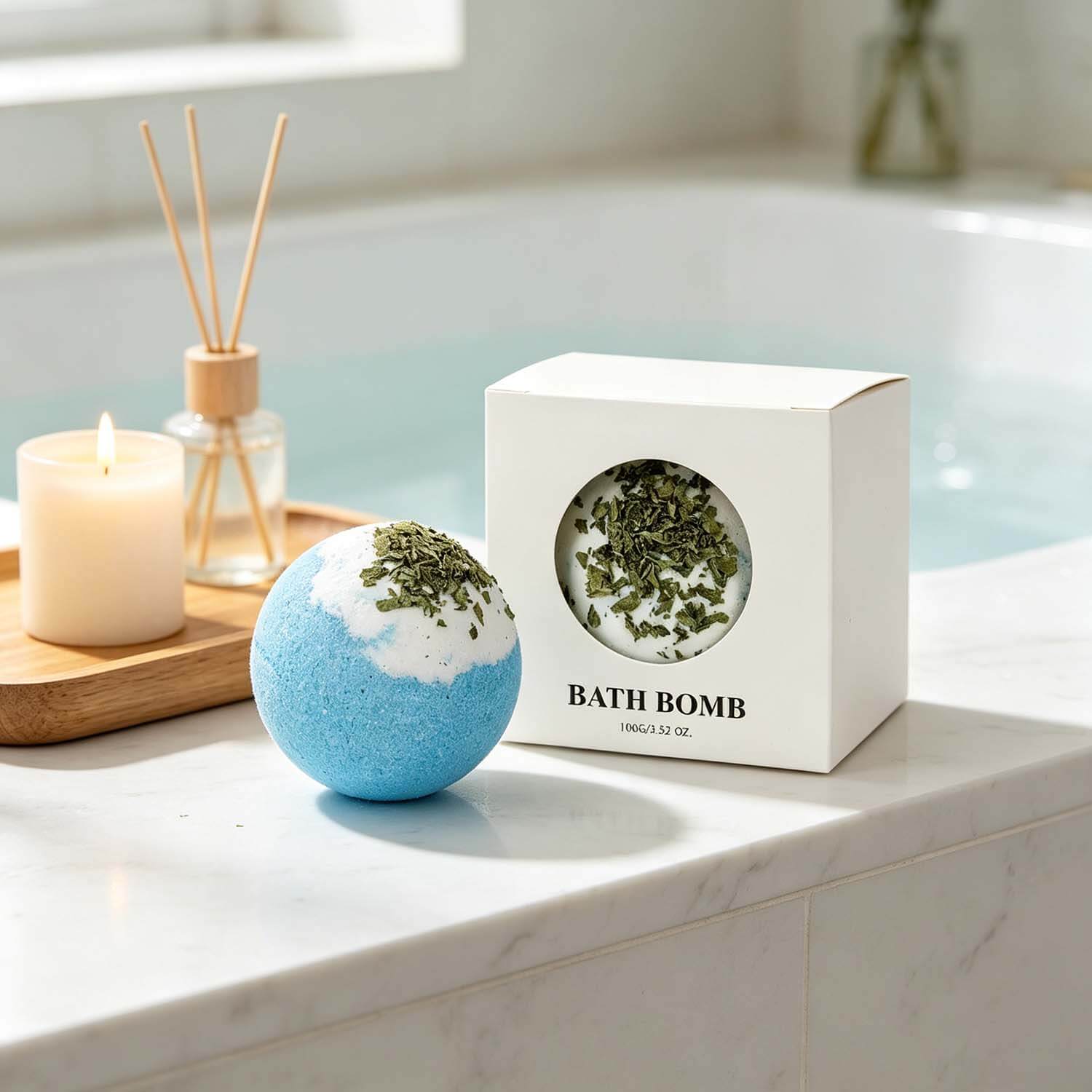 Ocean Scented Bath Bombs USA, Spa Bath Bombs for Relaxation (Set of 4) - Image 3