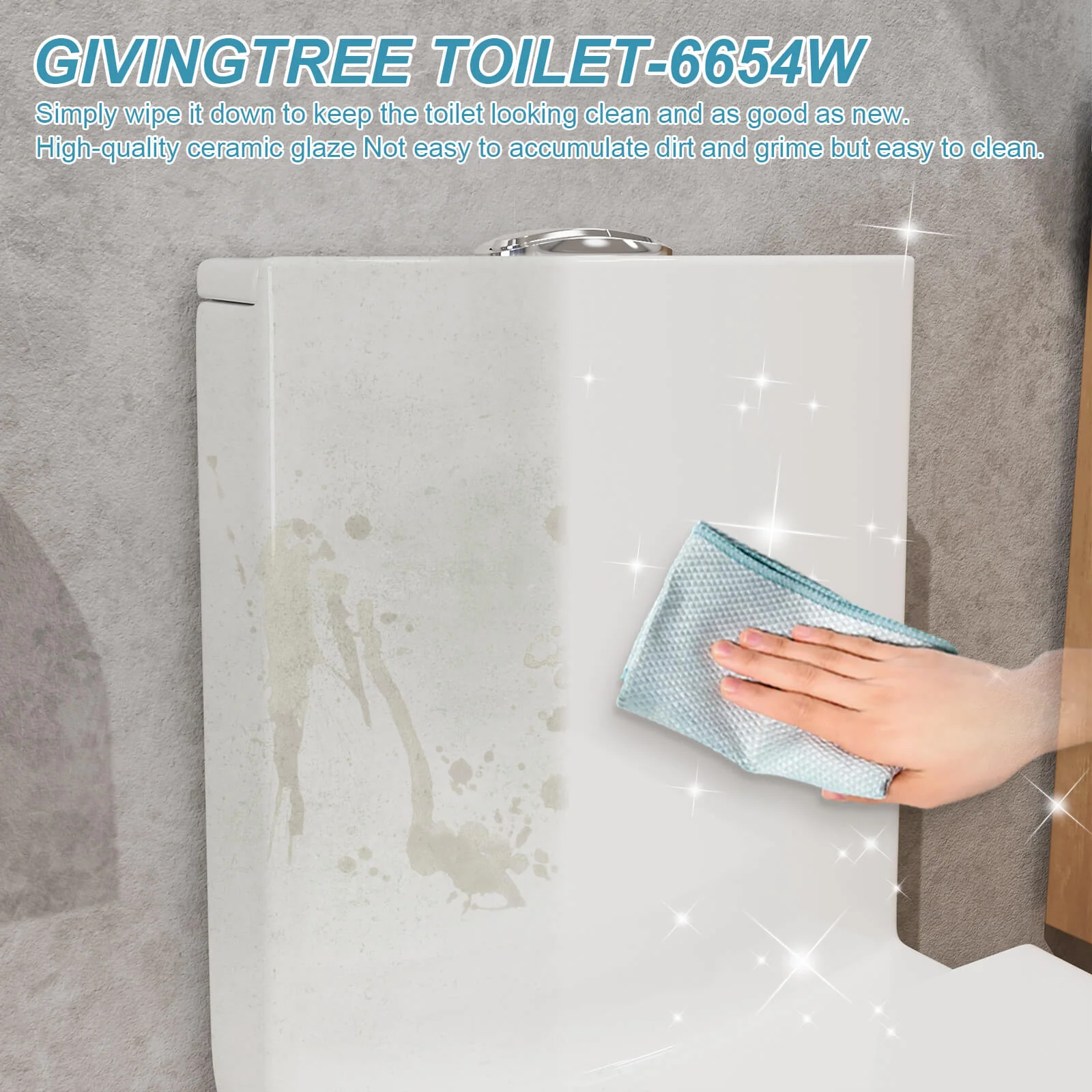 Giving Tree One Piece 1.1GPF/1.6 GPF Dual Flush Elongated Toilet - Image 11