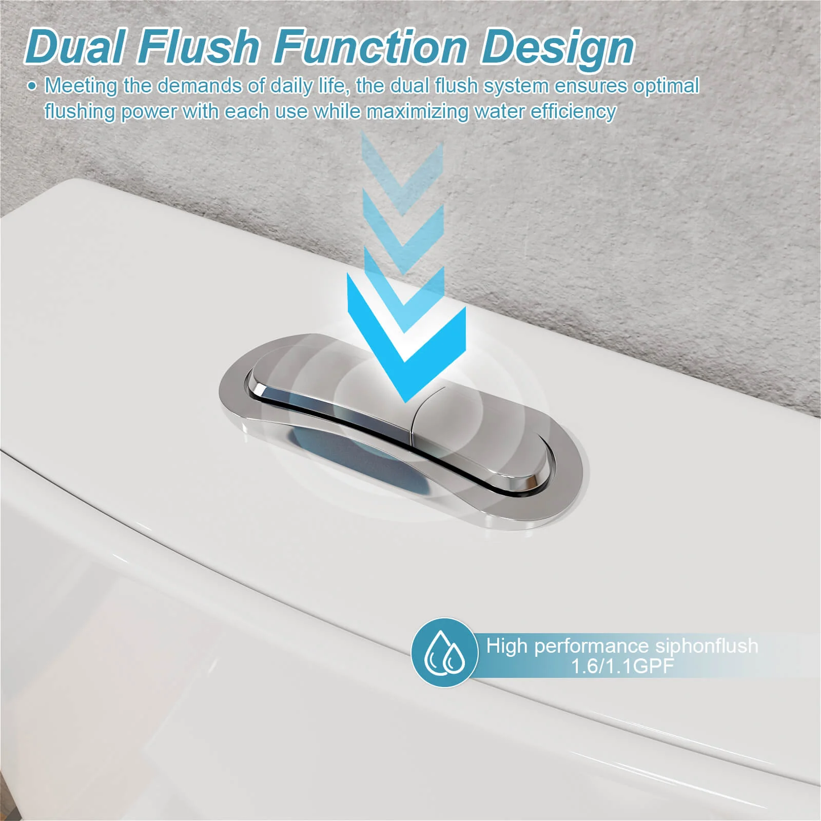 Giving Tree One Piece 1.1GPF/1.6 GPF Dual Flush Elongated Toilet - Image 12
