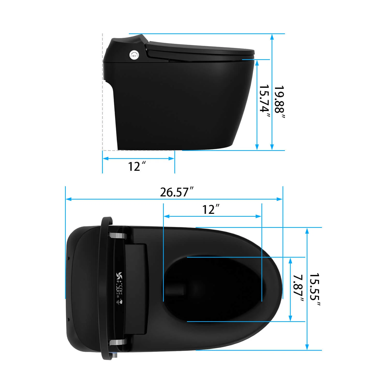 Giving Tree Smart Toilet with Hidden Water Tank, Elongated Bidet Toilet, Low Water Pressure Start, Heated Seat, Mobile Drying & Auto-Flush - Image 14