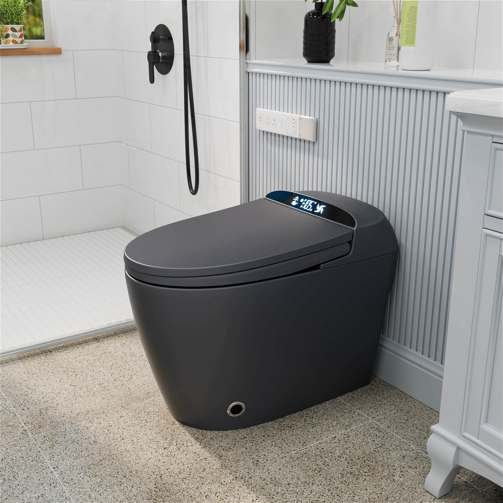 Giving Tree Smart Toilet with Hidden Water Tank, Elongated Bidet Toilet, Low Water Pressure Start, Heated Seat, Mobile Drying & Auto-Flush - Image 16