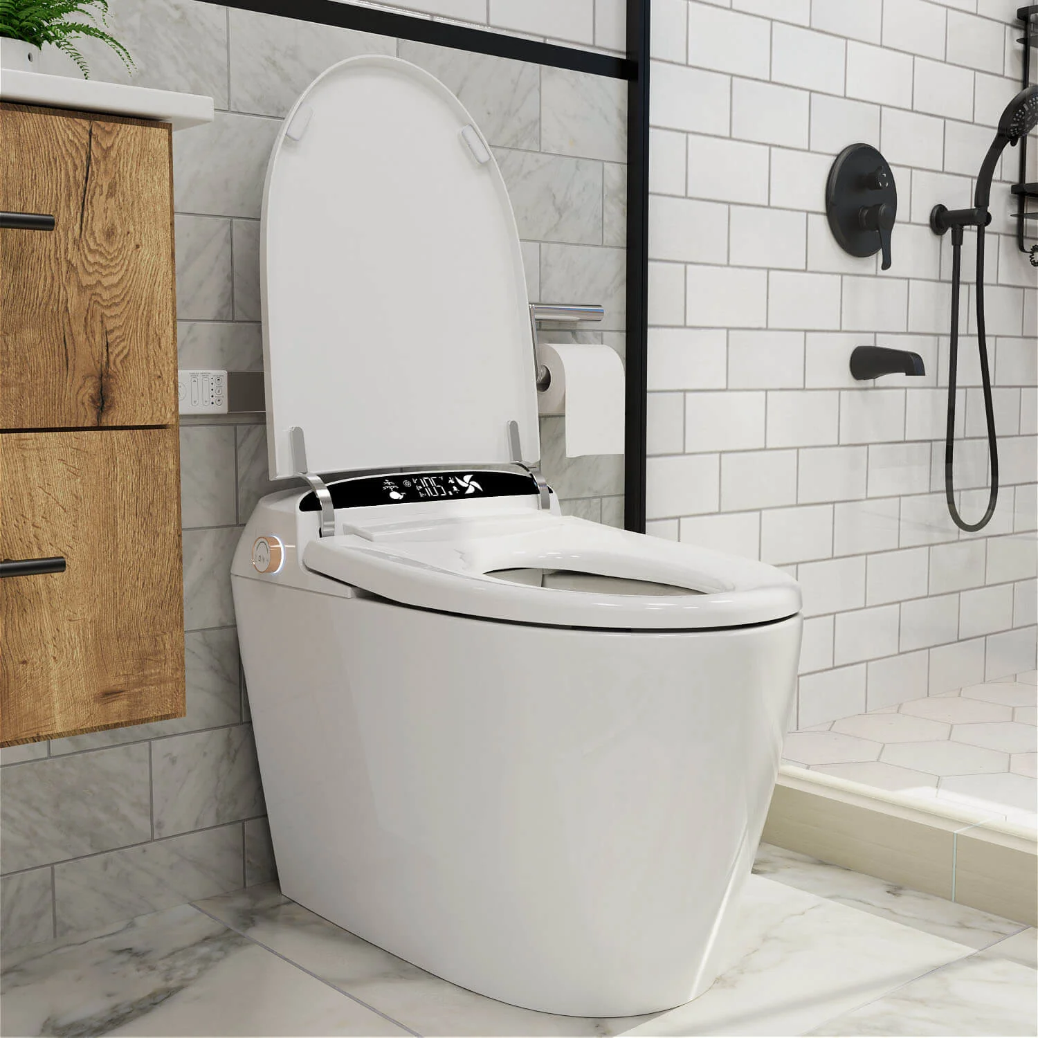 Giving Tree Smart Toilet with Hidden Water Tank, Elongated Bidet Toilet, Low Water Pressure Start, Heated Seat, Mobile Drying & Auto-Flush - Image 31