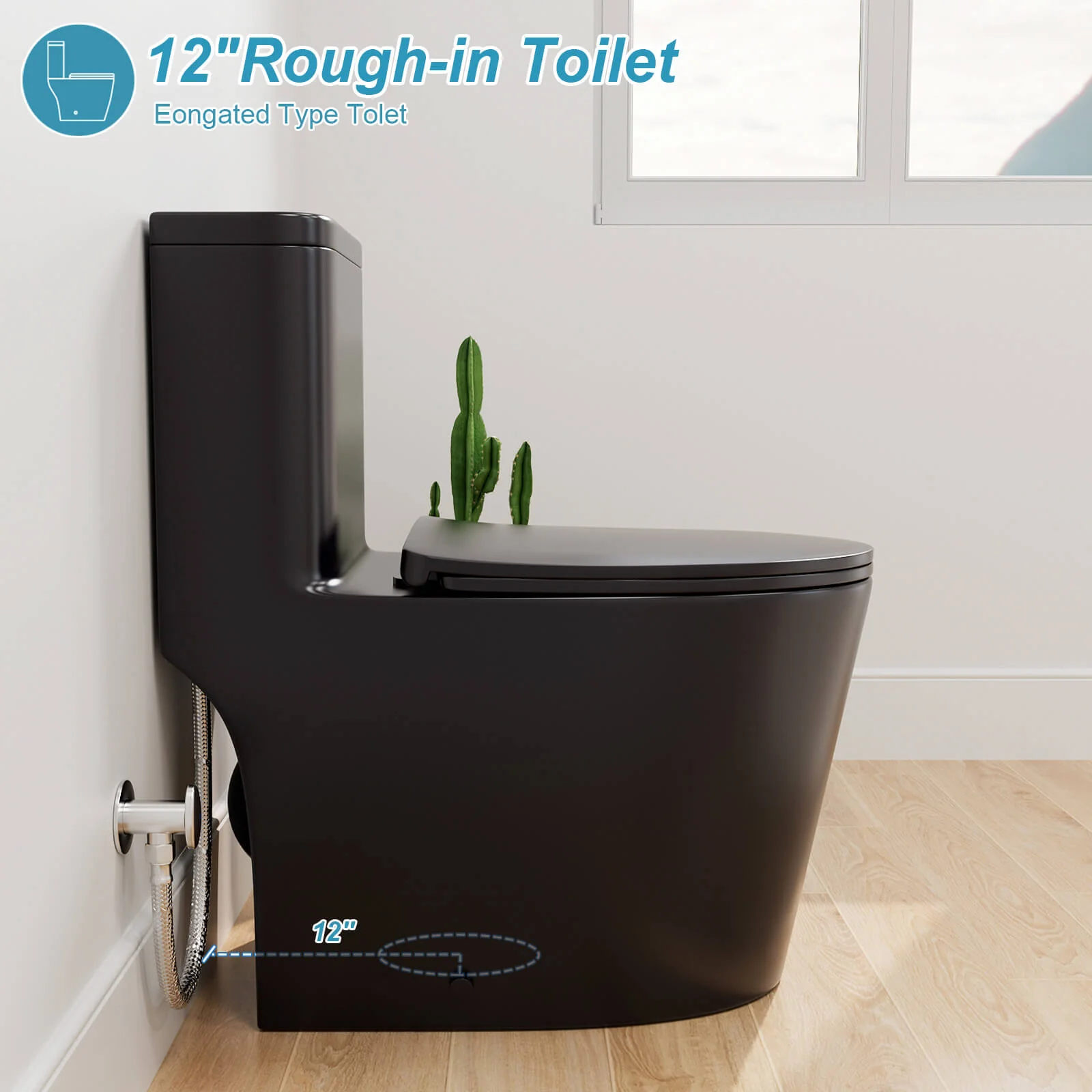 ADA Height One-Piece Toilet 1.0GPF/1.28 GPF Siphon Jet Dual Flushing with Toilet Seat - Image 24