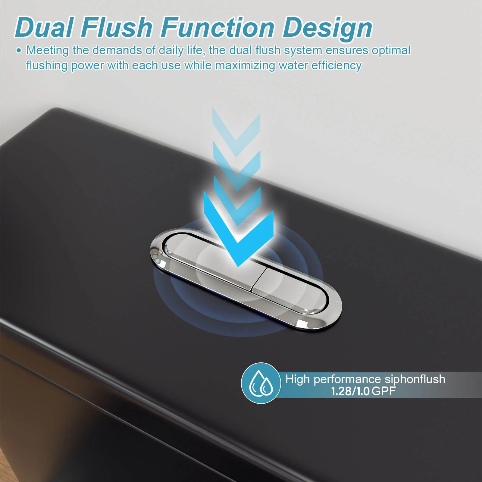ADA Height One-Piece Toilet 1.0GPF/1.28 GPF Siphon Jet Dual Flushing with Toilet Seat - Image 27