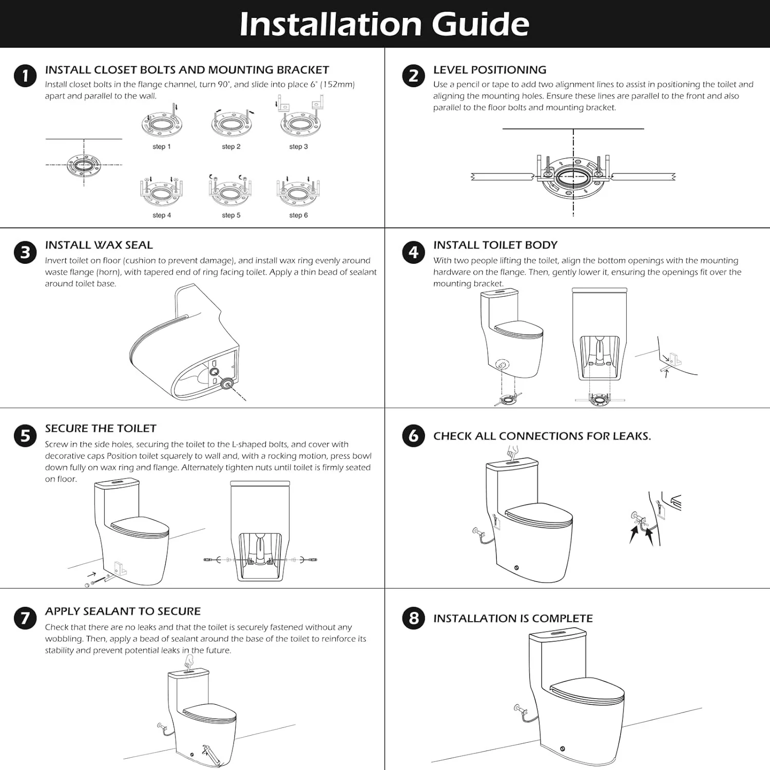 ADA Height One-Piece Toilet 1.0GPF/1.28 GPF Siphon Jet Dual Flushing with Toilet Seat - Image 32
